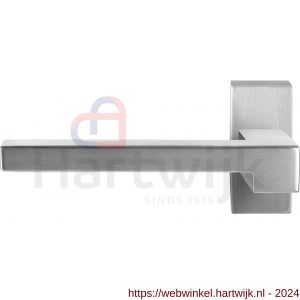 GPF Bouwbeslag RVS 3160.09-01L Raa deurkruk gatdeel op rechthoekige rozet 70x32x10 mm linkswijzend RVS mat geborsteld - H21010186 - afbeelding 1