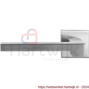 GPF Bouwbeslag RVS 3160.09-02L Raa deurkruk gatdeel op vierkante rozet 50x50x8 mm linkswijzend RVS mat geborsteld - H21010188 - afbeelding 1