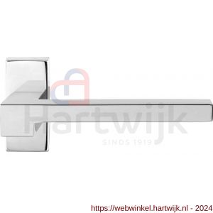 GPF Bouwbeslag RVS 3162.49-01 Raa deurkruk op rechthoekige rozet 70x32x10 mm RVS gepolijst - H21013928 - afbeelding 1