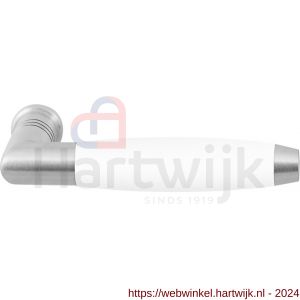 GPF Bouwbeslag RVS 4055 Ika deurkruk haaks met trapezium eindknop RVS mat geborsteld-wit - H21008226 - afbeelding 1