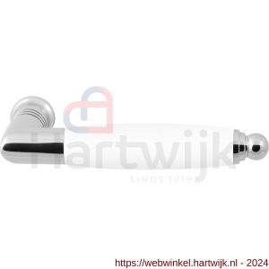 GPF Bouwbeslag RVS 4125 Ika deurkruk haaks met ronde eindknop RVS gepolijst-wit - H21008245 - afbeelding 1