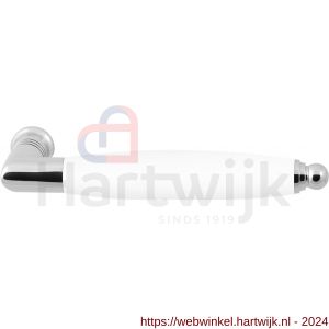 GPF Bouwbeslag RVS 4126 XL Ika XL deurkruk haaks met ronde eindknop RVS gepolijst-wit - H21008246 - afbeelding 1