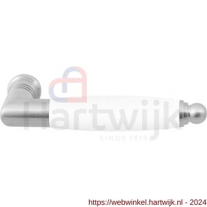 GPF Bouwbeslag RVS 4155 Ika deurkruk haaks met ronde eindknop RVS mat geborsteld-wit - H21008247 - afbeelding 1