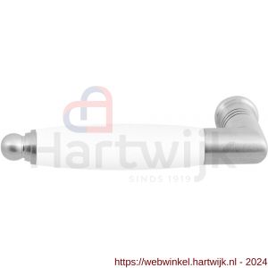 GPF Bouwbeslag RVS 4155L/R Ika deurkruk gatdeel haaks met ronde eindknop links-rechtswijzend RVS mat geborsteld-wit - H21008231 - afbeelding 1