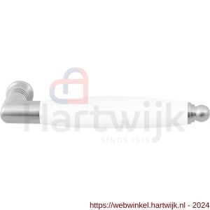 GPF Bouwbeslag RVS 4156 XL Ika XL deurkruk haaks met ronde eindknop RVS mat geborsteld-wit - H21008248 - afbeelding 1