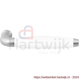 GPF Bouwbeslag RVS 4256 XL Ika XL deurkruk gebogen met trapezium eindknop RVS mat geborsteld-wit - H21008252 - afbeelding 1