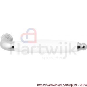 GPF Bouwbeslag RVS 4326 XL Ika XL deurkruk gebogen met ronde eindknop RVS gepolijst-wit - H21008254 - afbeelding 1