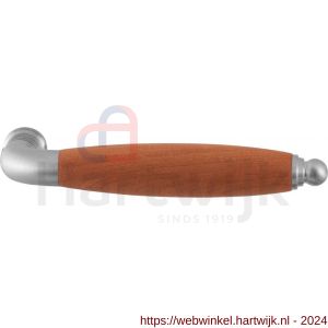 GPF Bouwbeslag RVS 4336 XL Ika XL deurkruk gebogen met ronde eindknop RVS mat geborsteld-kersen - H21002807 - afbeelding 1