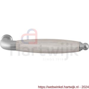 GPF Bouwbeslag RVS 4343 XL Ika XL deurkruk gebogen met ronde eindknop RVS mat geborsteld-eiken whitewash - H21002805 - afbeelding 1