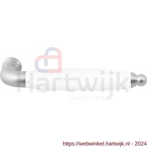 GPF Bouwbeslag RVS 4356 XL Ika XL deurkruk gebogen met ronde eindknop RVS mat geborsteld-wit - H21008256 - afbeelding 1