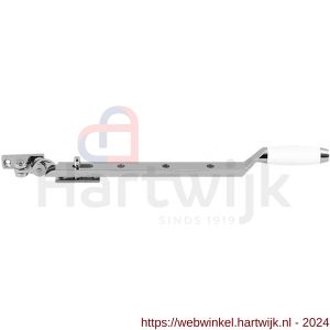 GPF Bouwbeslag RVS 4646.49 Ika raamuitzetter met trapezium eindknop 310 mm RVS gepolijst-wit - H21008349 - afbeelding 1