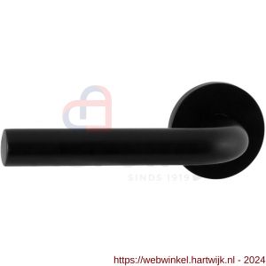 GPF Bouwbeslag Entree 600VZL L-model 19 mm deurkruk gatdeel op rozet 53x6 mm linkswijzend zwart egaal - H21010198 - afbeelding 1