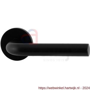 GPF Bouwbeslag Entree 600VZR L-model 19 mm deurkruk gatdeel op rozet 53x6 mm rechtswijzend zwart egaal - H21010199 - afbeelding 1