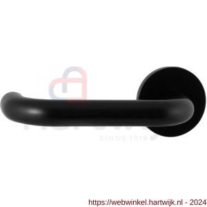 GPF Bouwbeslag Entree 605VZL U-model 19 mm deurkruk gatdeel op rozet 53x6 mm linkswijzend zwart egaal - H21010202 - afbeelding 1