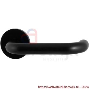 GPF Bouwbeslag Entree 605VZR U-model 19 mm deurkruk gatdeel op rozet 53x6 mm rechtswijzend zwart egaal - H21010203 - afbeelding 1