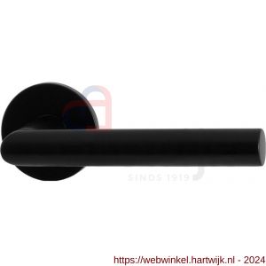 GPF Bouwbeslag Entree 610VZ L-haaks model 19 mm deurkruk op rozet 53x6 mm zwart egaal - H21009298 - afbeelding 1