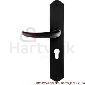 GPF Bouwbeslag Smeedijzer 6205.60L/R PC55 Uhka deurkruk op schild 238x41x4 mm PC 55 mm links-rechtswijzend smeedijzer zwart - H21010373 - afbeelding 1