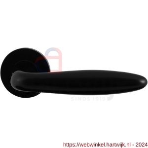 GPF Bouwbeslag Entree 620VZL Sigaar model deurkruk gatdeel op rozet 53x6 mm linkswijzend zwart egaal - H21010210 - afbeelding 1