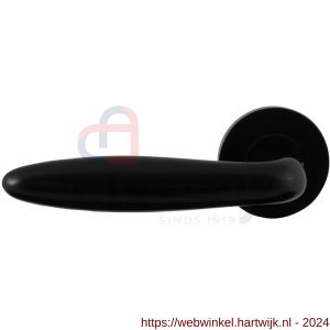 GPF Bouwbeslag Entree 620VZR Sigaar model deurkruk gatdeel op rozet 53x6 mm rechtswijzend zwart egaal - H21010211 - afbeelding 1