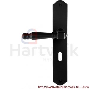 GPF Bouwbeslag Smeedijzer 6210.60L/R BB56 Mela deurkruk op schild 238x41x4 mm BB 56 mm links-rechtswijzend smeedijzer zwart - H21010377 - afbeelding 1