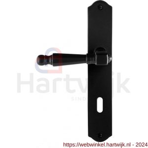 GPF Bouwbeslag Smeedijzer 6210.60L/R BB72 Mela deurkruk op schild 238x41x4 mm BB 72 mm links-rechtswijzend smeedijzer zwart - H21010378 - afbeelding 1