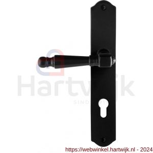 GPF Bouwbeslag Smeedijzer 6210.60L/R PC72 Mela deurkruk op schild 238x41x4 mm PC 72 mm links-rechtswijzend smeedijzer zwart - H21010381 - afbeelding 1