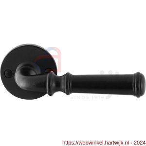 GPF Bouwbeslag Smeedijzer 6220.60-00 Meri deurkruk op ronde rozet 53x5 mm smeedijzer zwart - H21009011 - afbeelding 1