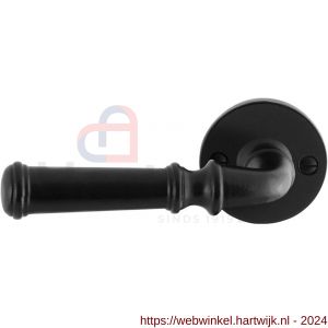 GPF Bouwbeslag Smeedijzer 6220.60-00L/R Meri deurkruk gatdeel op ronde rozet 53x5 mm links-rechtswijzend smeedijzer zwart - H21009590 - afbeelding 1