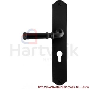 GPF Bouwbeslag Smeedijzer 6220.60L/R PC55 Meri deurkruk op schild 238x41x4 mm PC 55 mm links-rechtswijzend smeedijzer zwart - H21010394 - afbeelding 1