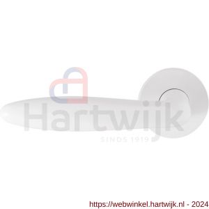 GPF Bouwbeslag Entree 622VWL Sigaar model deurkruk gatdeel op rozet 53x6 mm linkswijzend wit egaal - H21010212 - afbeelding 1
