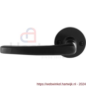 GPF Bouwbeslag Smeedijzer 6230.60-00L/R Eno deurkruk gatdeel op ronde rozet 53x5 mm links-rechtswijzend smeedijzer zwart - H21009592 - afbeelding 1