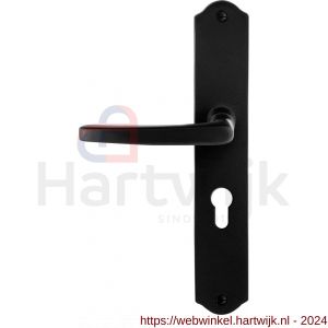 GPF Bouwbeslag Smeedijzer 6230.60L/R PC55 Eno deurkruk op schild 238x41x4 mm PC 55 mm links-rechtswijzend smeedijzer zwart - H21010408 - afbeelding 1