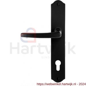GPF Bouwbeslag Smeedijzer 6230.60L/R PC85 Eno deurkruk op schild 238x41x4 mm PC 85 mm links-rechtswijzend smeedijzer zwart - H21010410 - afbeelding 1
