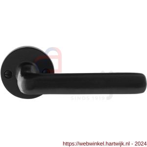 GPF Bouwbeslag Smeedijzer 6235.60-00 Ilo deurkruk op ronde rozet 53x5 mm smeedijzer zwart - H21009014 - afbeelding 1