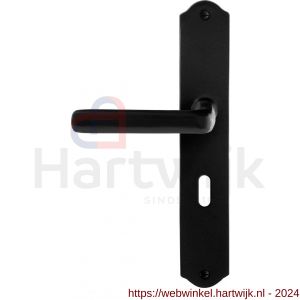 GPF Bouwbeslag Smeedijzer 6235.60L/R BB56 Ilo deurkruk op schild 238x41x4 mm BB 56 mm links-rechtswijzend smeedijzer zwart - H21010412 - afbeelding 1
