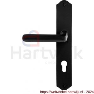 GPF Bouwbeslag Smeedijzer 6235.60L/R PC72 Ilo deurkruk op schild 238x41x4 mm PC 72 mm links-rechtswijzend smeedijzer zwart - H21010416 - afbeelding 1