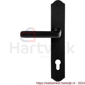GPF Bouwbeslag Smeedijzer 6235.60L/R PC85 Ilo deurkruk op schild 238x41x4 mm PC 85 mm links-rechtswijzend smeedijzer zwart - H21010417 - afbeelding 1