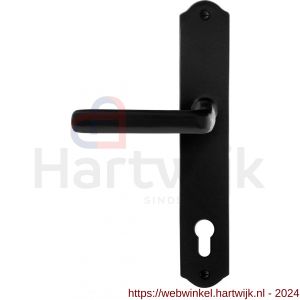 GPF Bouwbeslag Smeedijzer 6235.60L/R PC92 Ilo deurkruk op schild 238x41x4 mm PC 92 mm links-rechtswijzend smeedijzer zwart - H21010418 - afbeelding 1