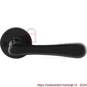 GPF Bouwbeslag Smeedijzer 6240.60-00 Paju deurkruk op ronde rozet 53x5 mm smeedijzer zwart - H21009015 - afbeelding 1