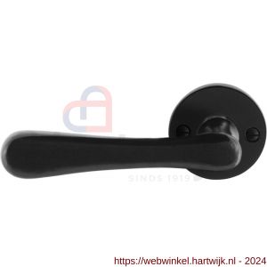 GPF Bouwbeslag Smeedijzer 6240.60-00L/R Paju deurkruk op ronde rozet 53x5 mm links-rechtswijzend smeedijzer zwart - H21009594 - afbeelding 1