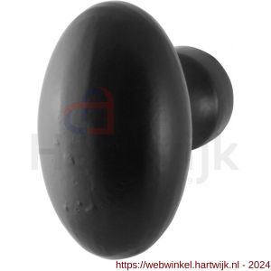 GPF Bouwbeslag Smeedijzer 6250 Ahau knopkruk ovaal zonder rozet draaibaar smeedijzer zwart - H21008069 - afbeelding 1