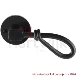 GPF Bouwbeslag Smeedijzer 6255.60-00 Sula deurkruk op ronde rozet 53x5 mm smeedijzer zwart - H21009017 - afbeelding 1