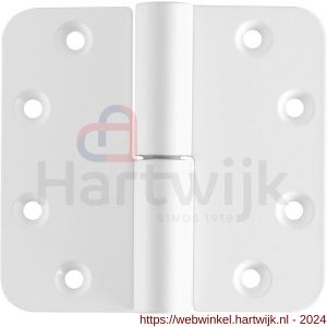 GPF Bouwbeslag ZwartWit 6351.66 paumelle 89x96 mm DIN rechts ronde hoekdraagvermogen bij 2 stuks 80 kg met hardstalen kogel wit egaal - H21007971 - afbeelding 1