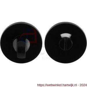 GPF Bouwbeslag Entree 6903VZ toiletgarnituur rond 53x6 mm stift 8 mm met rood-wit indicator zwart egaal - H21011406 - afbeelding 1