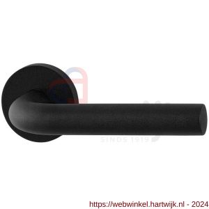 GPF Bouwbeslag Entree 800VZR L-model 19 mm deurkruk gatdeel op rozet 53x6 mm rechtswijzend zwart structuur - H21010215 - afbeelding 1