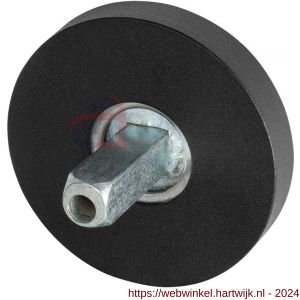 GPF Bouwbeslag ZwartWit 8100.00.400 rozet rond 50x8 mm met vastgelaste knopvastzetter zwart - H21011520 - afbeelding 1