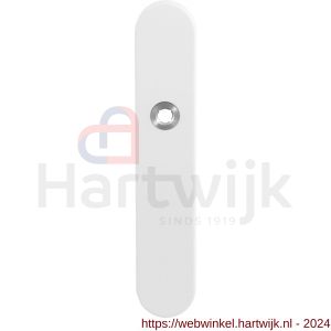GPF Bouwbeslag ZwartWit 8100.60 BB56 langschild afgerond enkelverend 218x40x8,5 mm BB 56 mm wit - H21004205 - afbeelding 1