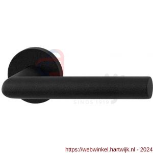 GPF Bouwbeslag Entree 810VZ L-haaks model 19 mm deurkruk op rozet 53x6 mm zwart structuur - H21009306 - afbeelding 1