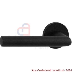 GPF Bouwbeslag Entree 810VZL L-haaks model 19 mm deurkruk gatdeel op rozet 53x6 mm linkswijzend zwart structuur - H21010222 - afbeelding 1