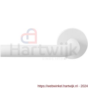 GPF Bouwbeslag ZwartWit 8202.62-00L/R Aka deurkruk op ronde rozet 50x8 mm links-rechtswijzend wit - H21013935 - afbeelding 1